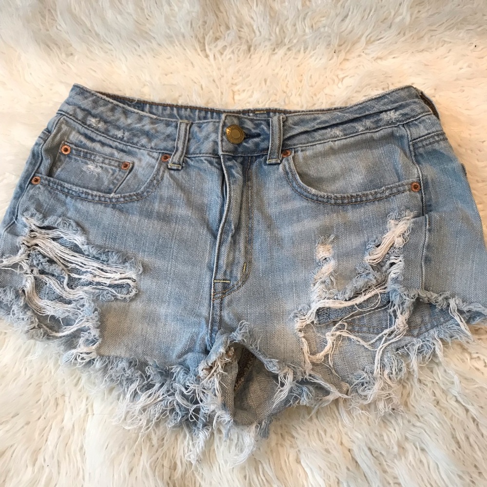 Distressed Denim Shorts